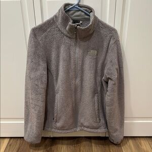 Gray fleece North Face jacket